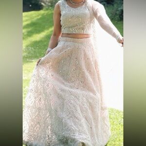 Elegant Baby Pink Embellished Women’s Indian Lehenga